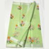 LIGHT GREEN KOTA DORIA FLORAL EMBROIDERY WORK SAREE WITH ZARI BORDER