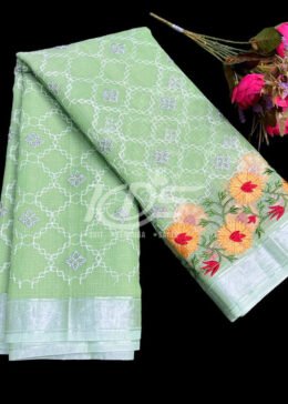 KOTA DORIA FLORAL EMBROIDERY WORK SAREE