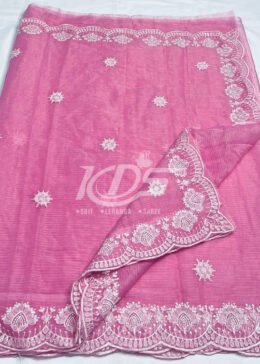 PINK KOTA DORIA EMBROIDERY SAREE